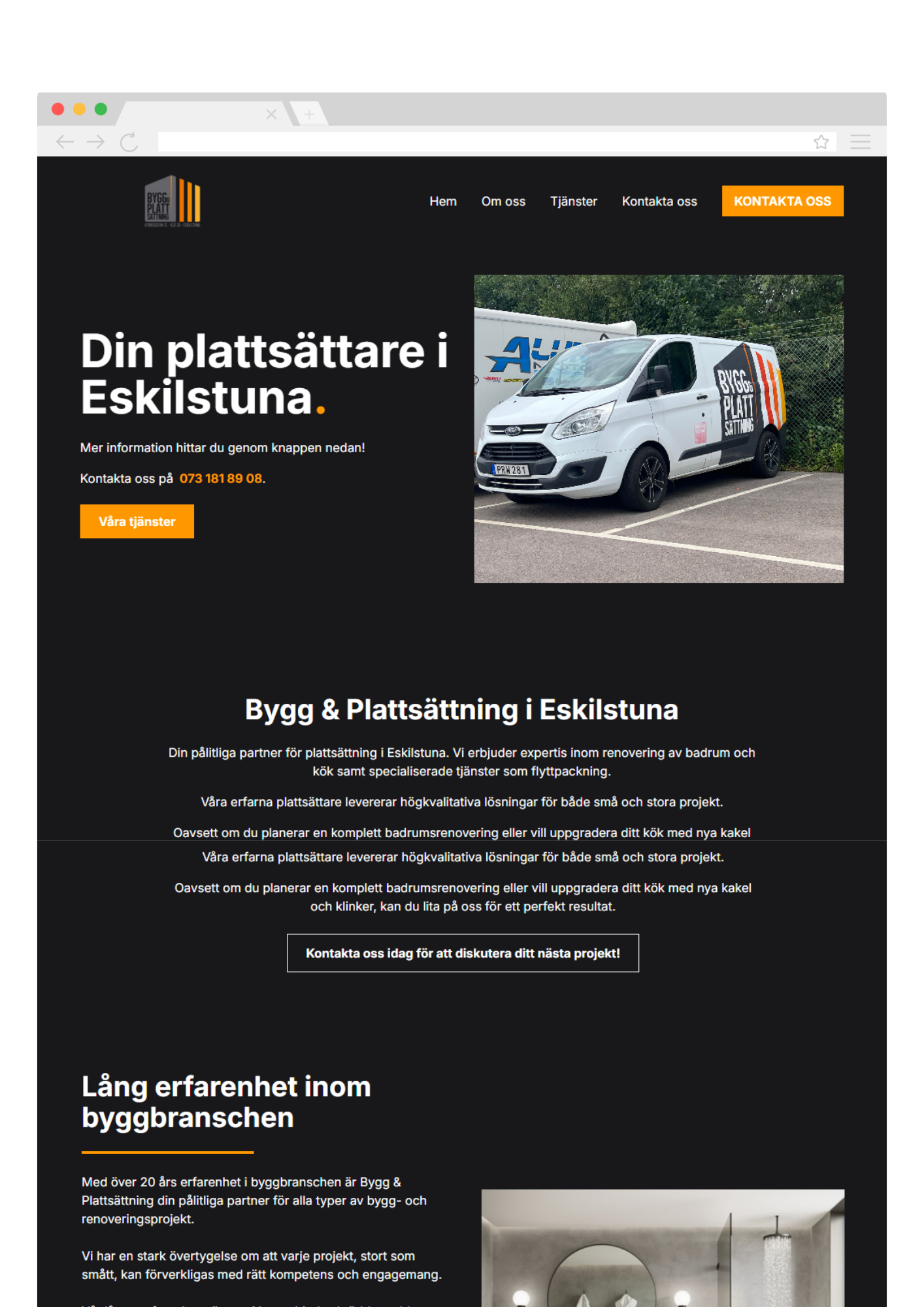 Bygg & Plattsättning webbplats